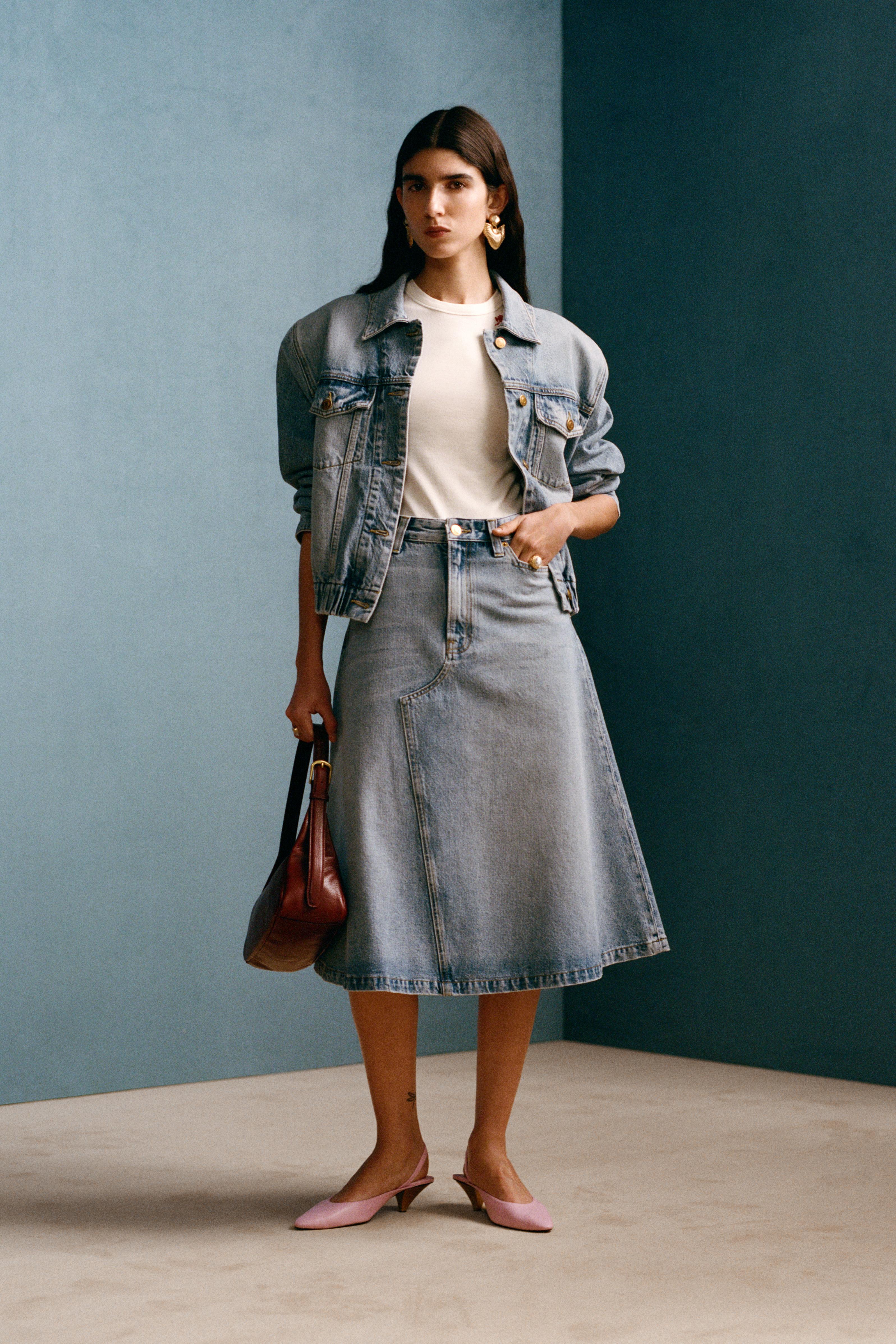 WILLY CHAVARRIA X ZARA DENIM MIDI SKIRT